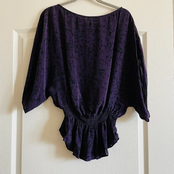 Parker Tops - Parker Womens Purple Kimono Style Silk Top Size XS
